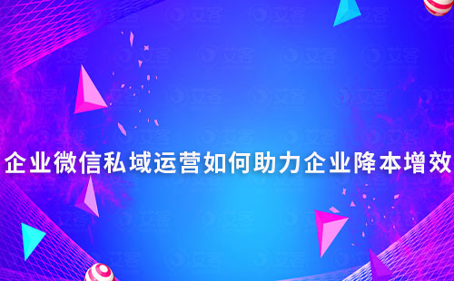 企業(yè)微信私域運(yùn)營如何助力企業(yè)降本增效